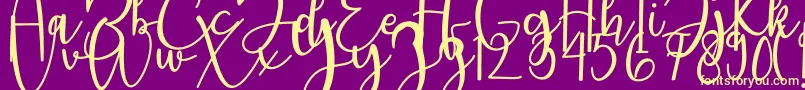 featrisse Font – Yellow Fonts on Purple Background