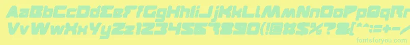 FEATURED Bold Italic-Schriftart – Grüne Schriften auf gelbem Hintergrund
