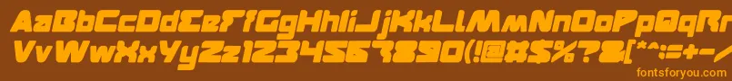 Czcionka FEATURED Bold Italic – pomarańczowe czcionki na brązowym tle
