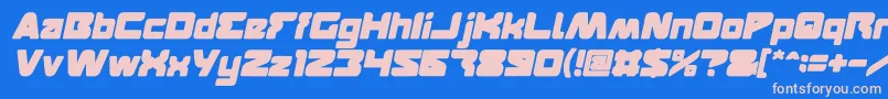 Шрифт FEATURED Bold Italic – розовые шрифты на синем фоне