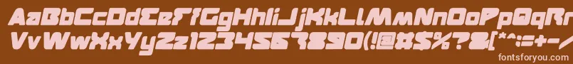 フォントFEATURED Bold Italic – 茶色の背景にピンクのフォント