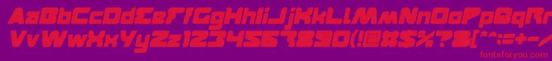 Czcionka FEATURED Bold Italic – czerwone czcionki na fioletowym tle