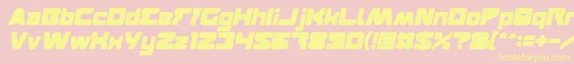 Czcionka FEATURED Bold Italic – żółte czcionki na różowym tle