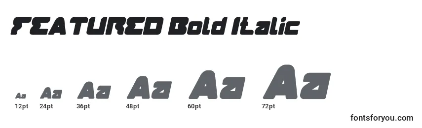 Размеры шрифта FEATURED Bold Italic