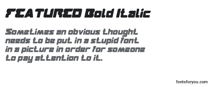Schriftart FEATURED Bold Italic