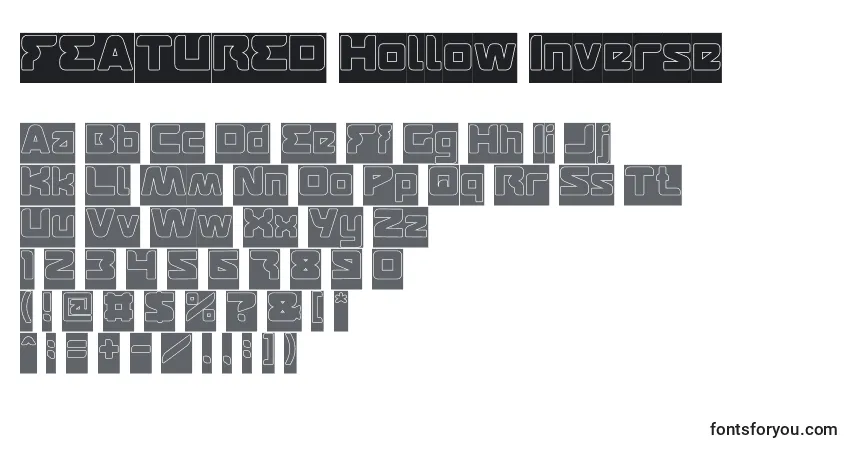 A fonte FEATURED Hollow Inverse – alfabeto, números, caracteres especiais