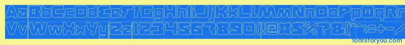 FEATURED Hollow Inverse Font – Blue Fonts on Yellow Background