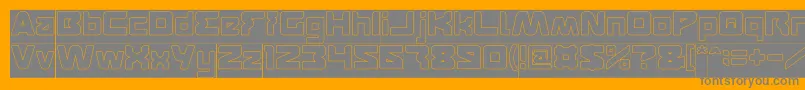 フォントFEATURED Hollow Inverse – オレンジの背景に灰色の文字