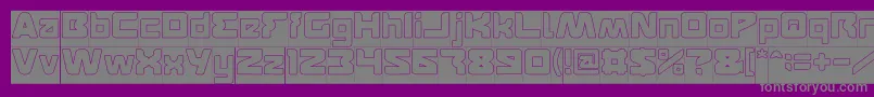 Czcionka FEATURED Hollow Inverse – szare czcionki na fioletowym tle