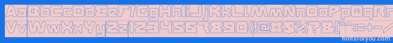 FEATURED Hollow Inverse Font – Pink Fonts on Blue Background