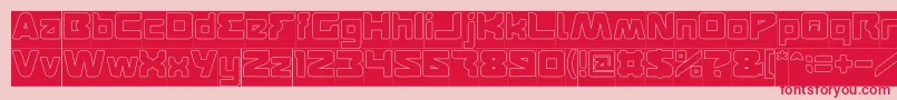 フォントFEATURED Hollow Inverse – ピンクの背景に赤い文字