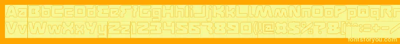 FEATURED Hollow Inverse-Schriftart – Gelbe Schriften auf orangefarbenem Hintergrund
