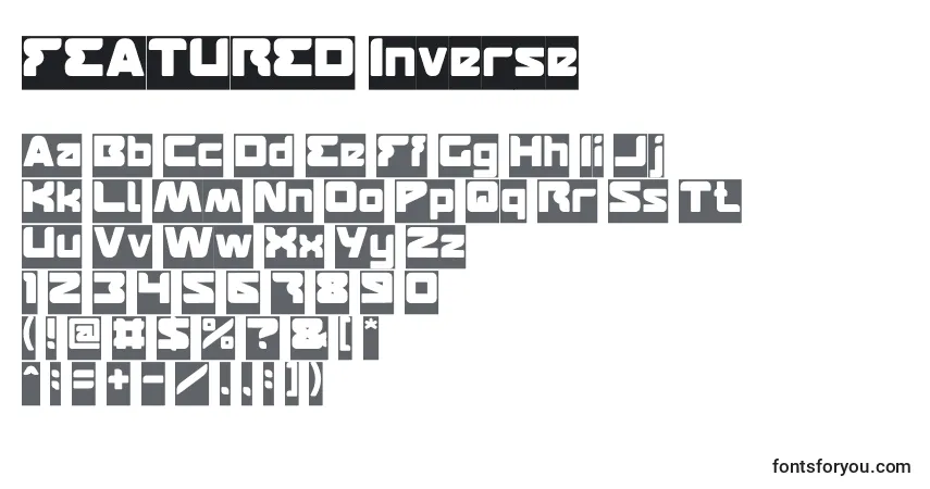 Шрифт FEATURED Inverse – алфавит, цифры, специальные символы