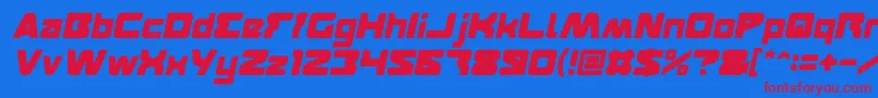 フォントFEATURED Italic – 赤い文字の青い背景