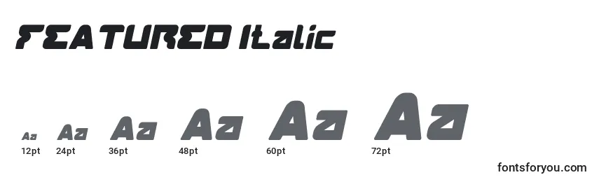 Größen der Schriftart FEATURED Italic
