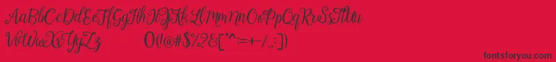 Calista Font – Black Fonts on Red Background