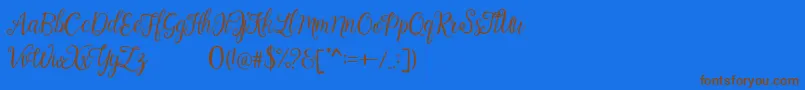 Calista Font – Brown Fonts on Blue Background