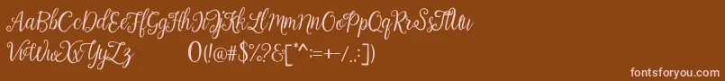 Calista Font – Pink Fonts on Brown Background