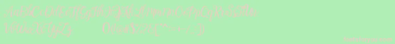 Calista Font – Pink Fonts on Green Background