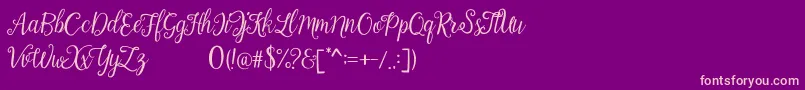 Calista Font – Pink Fonts on Purple Background
