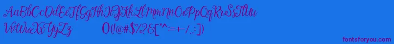 Calista Font – Purple Fonts on Blue Background