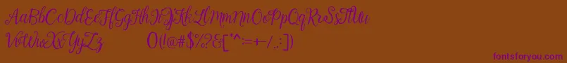 Calista Font – Purple Fonts on Brown Background