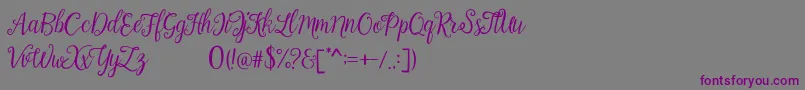 Calista Font – Purple Fonts on Gray Background