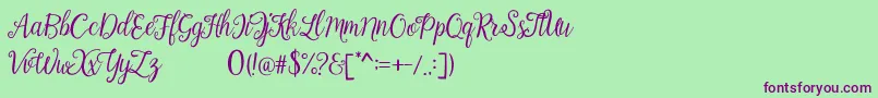 Calista Font – Purple Fonts on Green Background