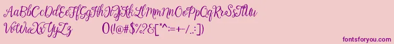 Calista Font – Purple Fonts on Pink Background