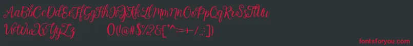 Calista Font – Red Fonts on Black Background