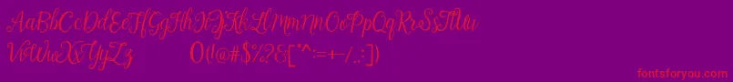 Calista Font – Red Fonts on Purple Background