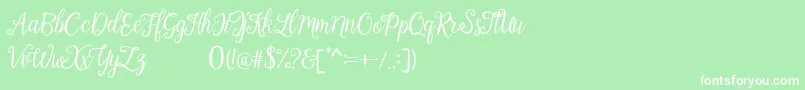 Шрифт Calista – белые шрифты на зелёном фоне