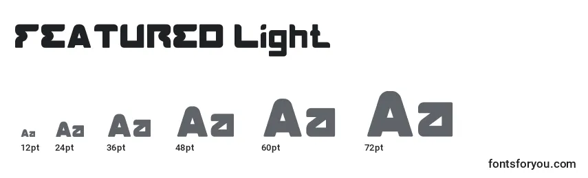 Размеры шрифта FEATURED Light
