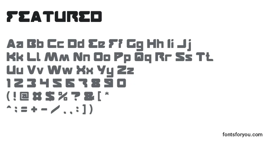 Шрифт FEATURED (126461) – алфавит, цифры, специальные символы