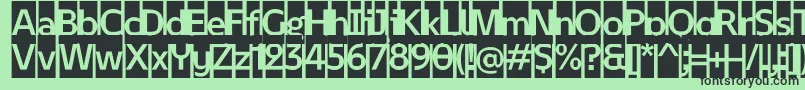 February 2   Initials Personal use-Schriftart – Schwarze Schriften auf grünem Hintergrund