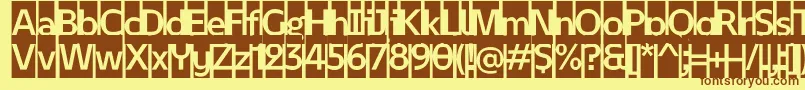 February 2   Initials Personal use-Schriftart – Braune Schriften auf gelbem Hintergrund