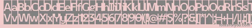February 2   Initials Personal use-fontti – harmaat kirjasimet vaaleanpunaisella taustalla