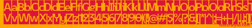 February 2   Initials Personal use-Schriftart – Rote Schriften auf orangefarbenem Hintergrund