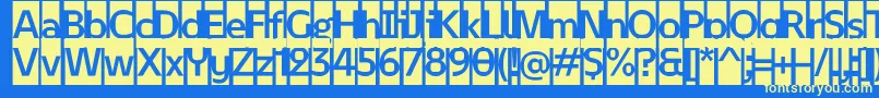 Шрифт February 2   Initials Personal use – жёлтые шрифты на синем фоне