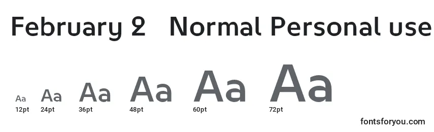 February 2   Normal Personal use Font Sizes