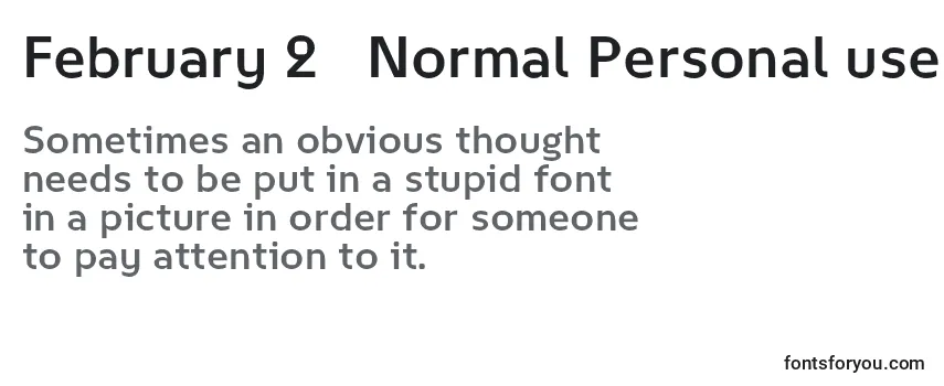 February 2   Normal Personal use Font