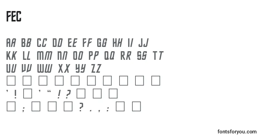 Schriftart FEC      (126464) – Alphabet, Zahlen, spezielle Symbole