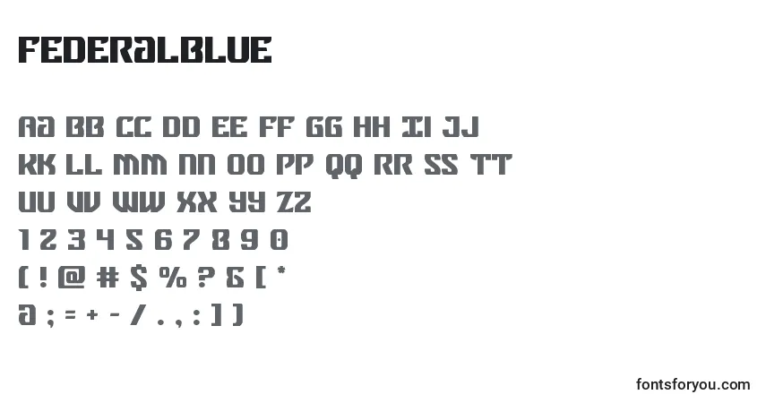 Шрифт Federalblue – алфавит, цифры, специальные символы