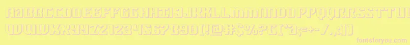 federalblue3d-fontti – vaaleanpunaiset fontit keltaisella taustalla