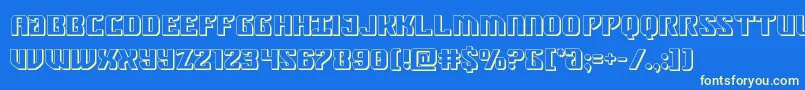 federalblue3d Font – Yellow Fonts on Blue Background