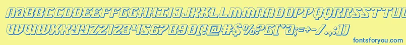 federalblue3dital Font – Blue Fonts on Yellow Background