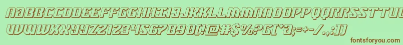 Шрифт federalblue3dital – коричневые шрифты на зелёном фоне