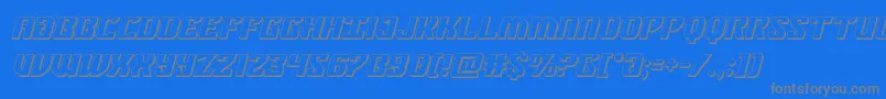 federalblue3dital Font – Gray Fonts on Blue Background