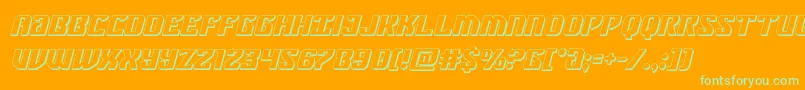 federalblue3dital Font – Green Fonts on Orange Background