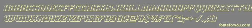 フォントfederalblue3dital – 黄色のフォント、灰色の背景
